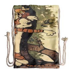 Calvin And Hobbes Drawstring Bag (large) by artworkshop