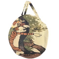 Calvin And Hobbes Giant Round Zipper Tote by artworkshop