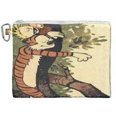 Calvin And Hobbes Canvas Cosmetic Bag (xxl) by artworkshop