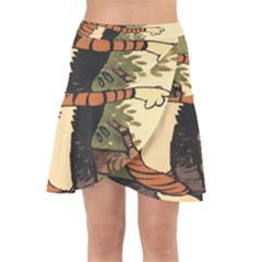 Calvin And Hobbes Wrap Front Skirt by artworkshop