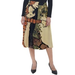 Calvin And Hobbes Classic Velour Midi Skirt  by artworkshop