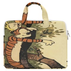 Calvin And Hobbes Macbook Pro 16  Double Pocket Laptop Bag  by artworkshop