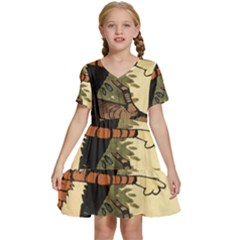 Calvin And Hobbes Kids  Short Sleeve Tiered Mini Dress