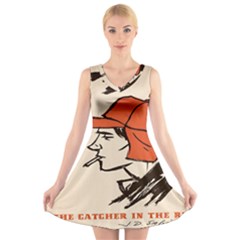 Catcher In The Rye V-neck Sleeveless Dress by artworkshop