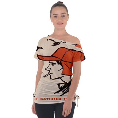 Catcher In The Rye Off Shoulder Tie-up Tee by artworkshop