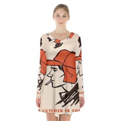 Catcher In The Rye Long Sleeve Velvet V-neck Dress by artworkshop