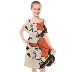 Catcher In The Rye Kids  Cut Out Shoulders Chiffon Dress by artworkshop