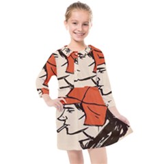 Catcher In The Rye Kids  Quarter Sleeve Shirt Dress by artworkshop