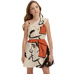 Catcher In The Rye Kids  One Shoulder Party Dress by artworkshop