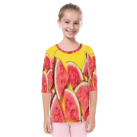 Watermelon Kids  Quarter Sleeve Raglan Tee by artworkshop