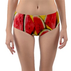 Watermelon Reversible Mid-waist Bikini Bottoms by artworkshop