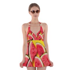 Watermelon Halter Dress Swimsuit  by artworkshop