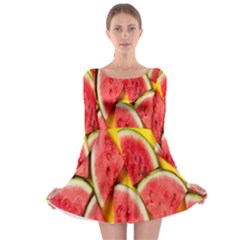 Watermelon Long Sleeve Skater Dress