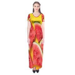 Watermelon Short Sleeve Maxi Dress by artworkshop