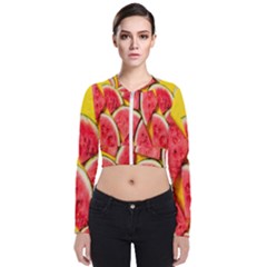 Watermelon Long Sleeve Zip Up Bomber Jacket by artworkshop