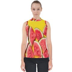 Watermelon Mock Neck Shell Top by artworkshop