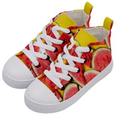 Watermelon Kids  Mid-top Canvas Sneakers by artworkshop