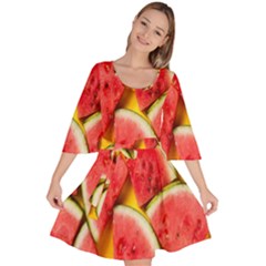 Watermelon Velour Kimono Dress by artworkshop