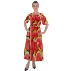 Watermelon Shoulder Straps Boho Maxi Dress  by artworkshop