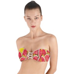 Watermelon Twist Bandeau Bikini Top by artworkshop