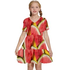 Watermelon Kids  Short Sleeve Tiered Mini Dress