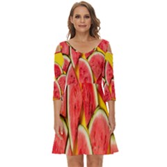 Watermelon Shoulder Cut Out Zip Up Dress by artworkshop