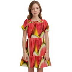 Watermelon Kids  Puff Sleeved Dress by artworkshop