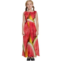 Watermelon Kids  Satin Sleeveless Maxi Dress by artworkshop