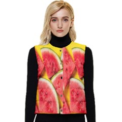 Watermelon Women s Short Button Up Puffer Vest by artworkshop