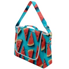 Watermelon Blue Background Box Up Messenger Bag by artworkshop