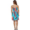 Watermelon Blue Background V-Neck Pocket Summer Dress  View4