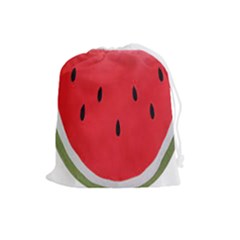 Watermelon Pillow Fluffy Drawstring Pouch (large) by artworkshop