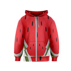 Watermelon Pillow Fluffy Kids  Zipper Hoodie