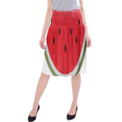 Watermelon Pillow Fluffy Midi Beach Skirt by artworkshop