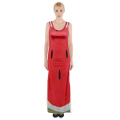 Watermelon Pillow Fluffy Thigh Split Maxi Dress by artworkshop