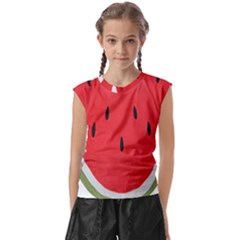 Watermelon Pillow Fluffy Kids  Raglan Cap Sleeve Tee by artworkshop