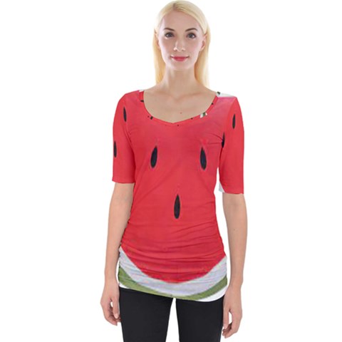 Watermelon Pillow Fluffy Wide Neckline Tee by artworkshop