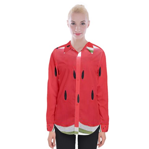 Watermelon Pillow Fluffy Womens Long Sleeve Shirt by artworkshop