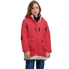 Watermelon Pillow Fluffy Kid s Hooded Longline Puffer Jacket by artworkshop