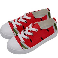 Watermelon Pillow Fluffy Kids  Low Top Canvas Sneakers by artworkshop