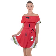 Watermelon Pillow Fluffy Off Shoulder Velour Dress by artworkshop