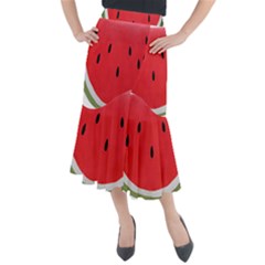 Watermelon Pillow Fluffy Midi Mermaid Skirt by artworkshop