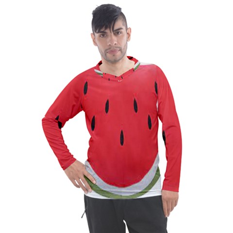 Watermelon Pillow Fluffy Men s Pique Long Sleeve Tee by artworkshop