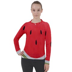 Watermelon Pillow Fluffy Women s Pique Long Sleeve Tee