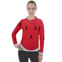 Watermelon Pillow Fluffy Women s Pique Long Sleeve Tee View1