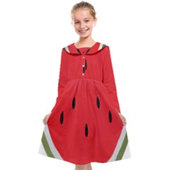 Watermelon Pillow Fluffy Kids  Midi Sailor Dress by artworkshop