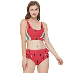 Watermelon Pillow Fluffy Frilly Bikini Set by artworkshop