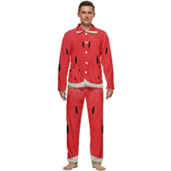 Watermelon Pillow Fluffy Men s Long Sleeve Velvet Pocket Pajamas Set