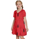 Watermelon Pillow Fluffy Kids  Short Sleeve Tiered Mini Dress View2