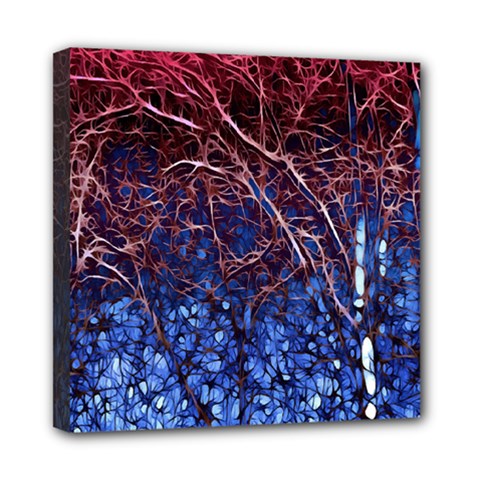 Autumn Fractal Forest Background Mini Canvas 8  X 8  (stretched) by Amaryn4rt